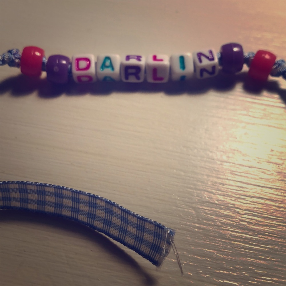 Gingham ribbon tie bracelet/necklace